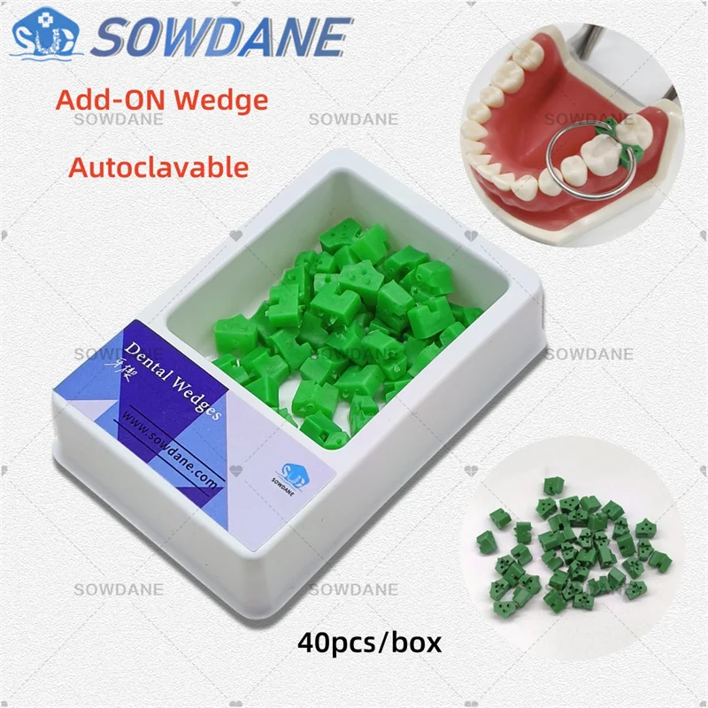 

40pcs/box Dental Orthodontic Add-On Autoclavable Silicon Rubber Elastic Wedge Wedges Dental Material Oral Care Dentist Materials
