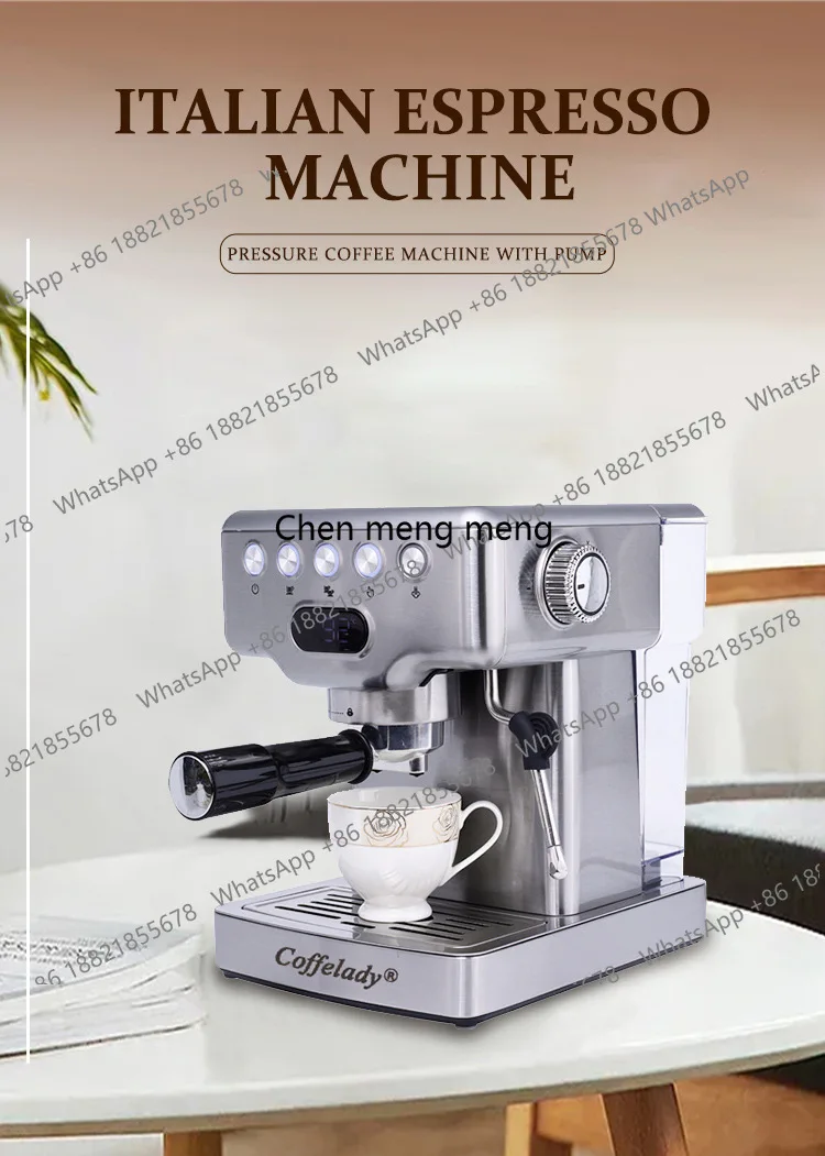 

Coffe espresso machine, temperature display, push button operation, pump machine