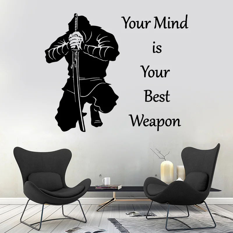 

Samurai Weapon Japanese Warrior Wall Sticker Vinyl Home Decoration Living Room Boys Bedroom Decals Removable Mural Wallpape 4220