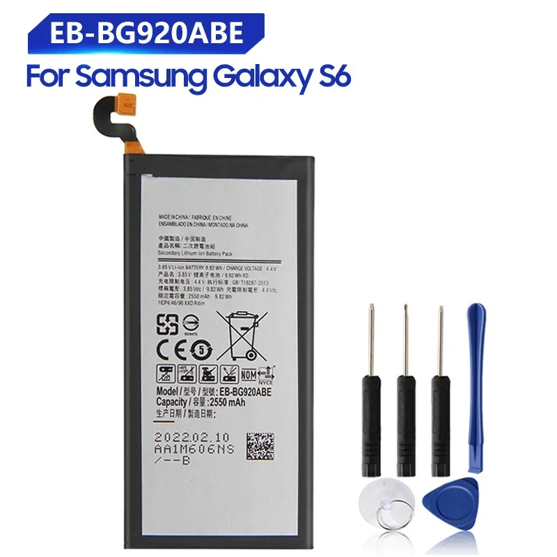 

Phone Battery For SAMSUNG Galaxy S6 G9200 G920F G920I G920 G920A G9208 G9209 G920V G920T G920P EB-BG920ABE EB-BG920ABA