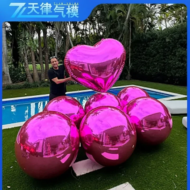 

Inflatable mirror ball silver reflective ball shopping mall Meichen double-layer colorful ball model bar wedding decoration colo