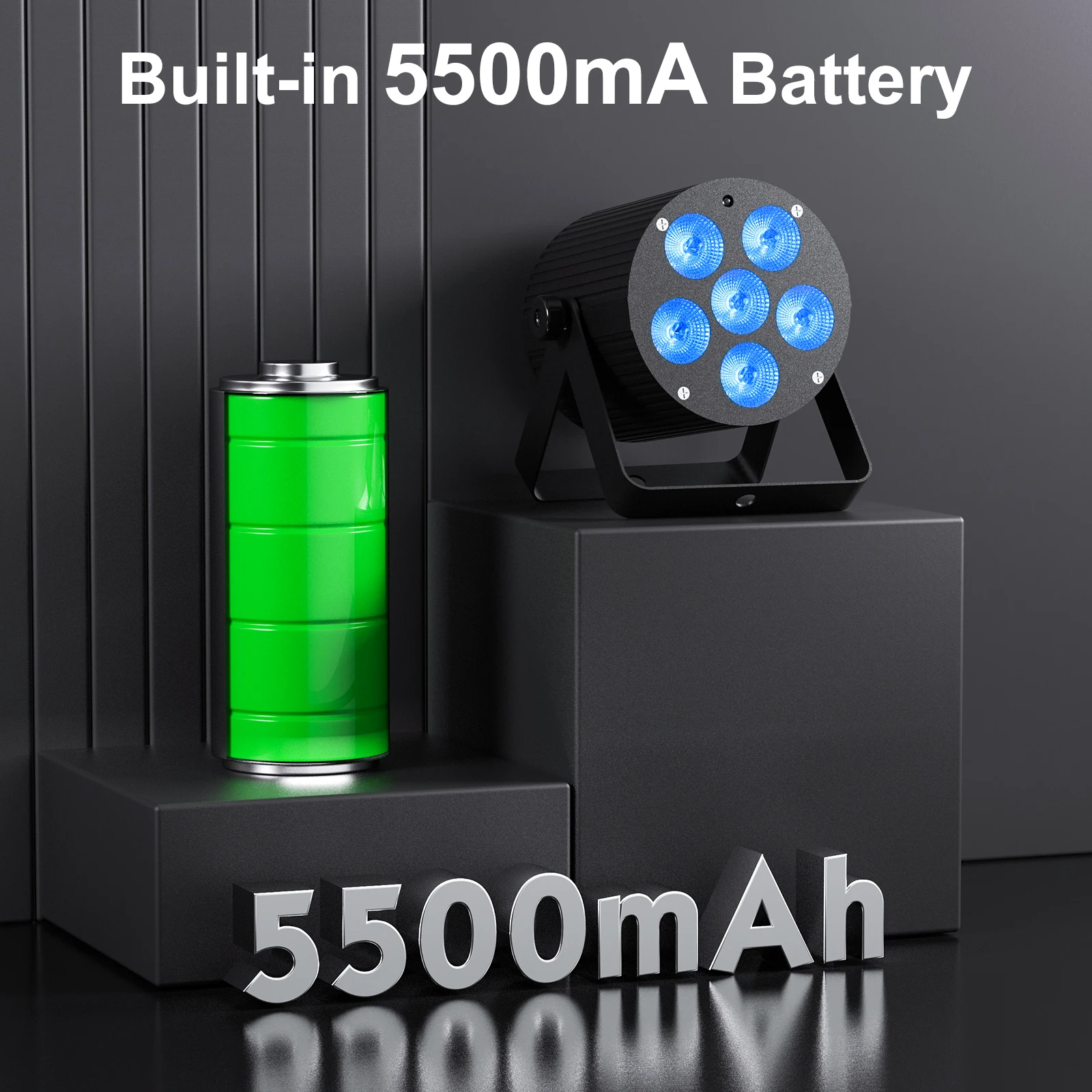 Yiflamefly 4 pezzi 50W luci Par ricaricabili con batteria 5500mAh 6X6W RGBWA + UV LED Par può illuminare la luce della fase DMX per la festa dell'evento