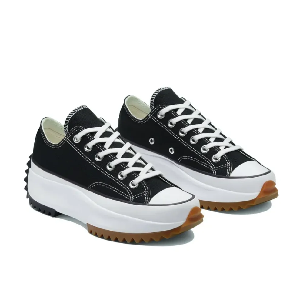 Converse Run Star Hike Round Toe Lace Up Low Top Casual Comfort Canvas Shoes Men's and Women's Black