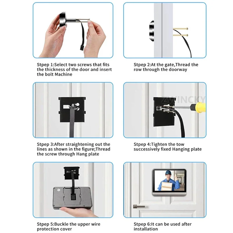 Imagem -05 - Smart Peephole Video Door Câmera Segurança Wifi Áudio 1-way Visão Noturna Vídeo hd de 43 1080p