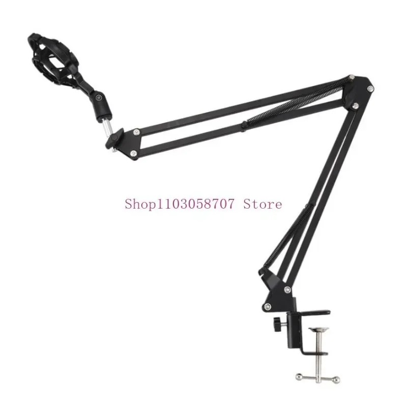 Extendable Recording Microphone Holder Suspension Boom Scissor Arm Stand Holder with Mic Clip Table Mounting Clamp Shock Mount