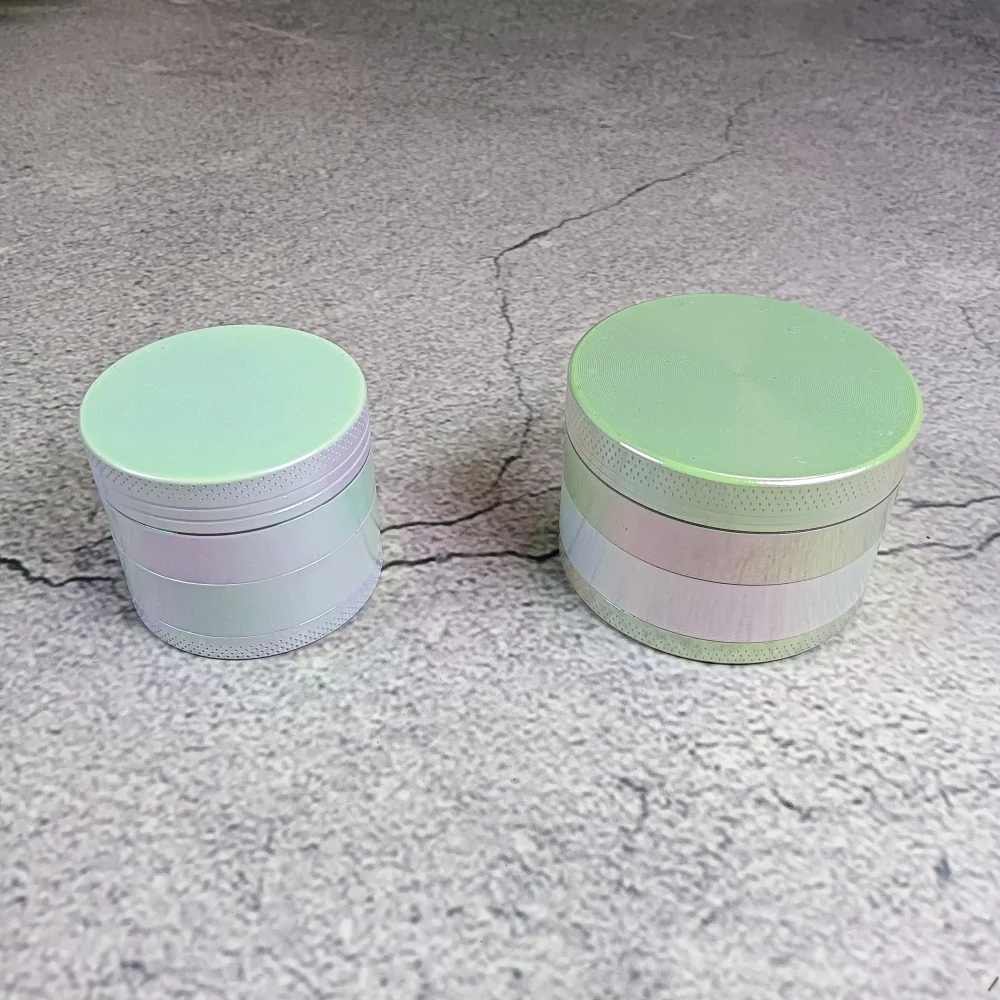 1.6/2inch Color White Metal Herb Grinder Tobacco Vanilla Bud Grinder Grass Cigar Mill Mortar 4-Layers Smoking Cigarette Tool