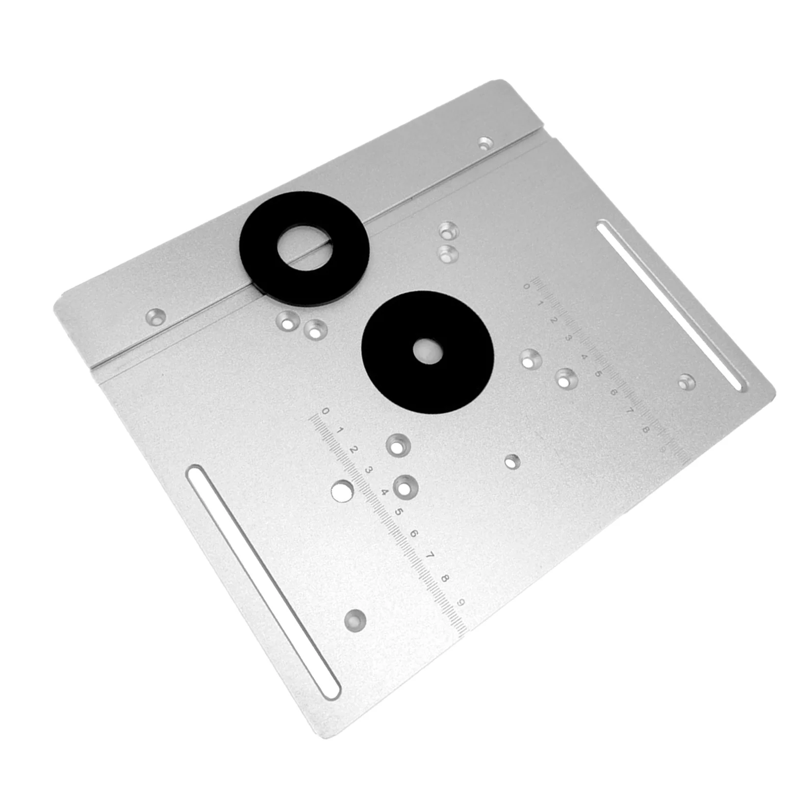 Plaque d'insertion de Table de routeur 2 en 1 en alliage d'aluminium, fraiseuse d'établi pour le travail du bois, planche rabattable argentée pour l'artisanat de précision