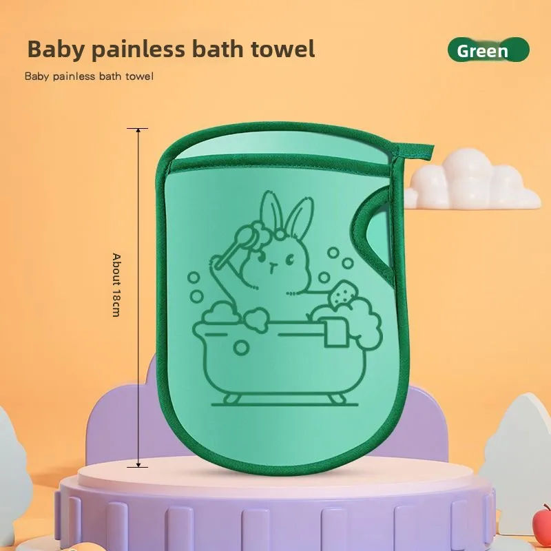 2 PCS New Cute Rabbit Children's Bath Scrub Towel, Gentle on Baby's Skin, Enlarged and Thickened Mud Scrub Bath Towel