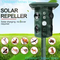 Solar Powered Ultrasonic Animal Repeller PIR Motion Sensor Sonar Repeller Frighten Animals For Outdoor Garden Deterrent Device