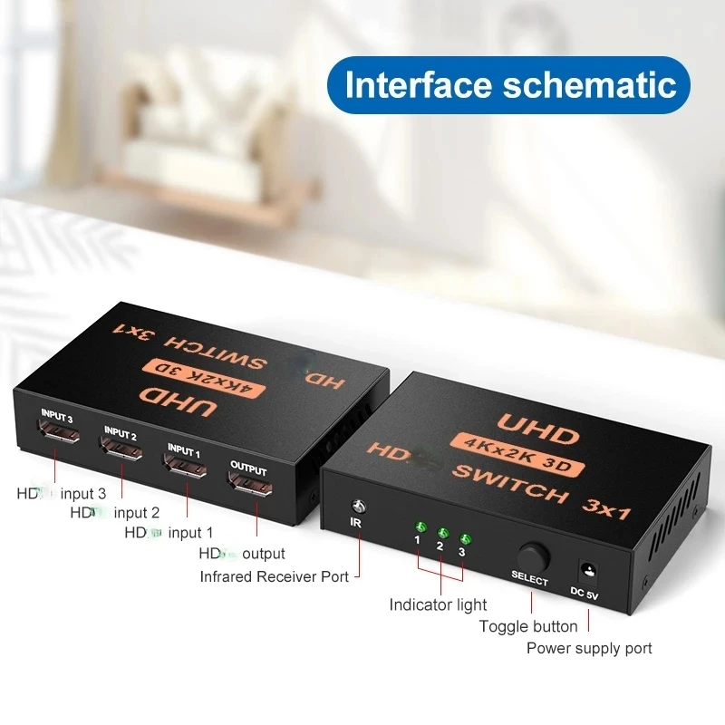 4K 2K 3X1 Dây HDMI Bộ Chia HD 1080P Switcher Adapter 3 Ngõ Vào 1 Ngõ Ra cổng HDMI Trung Tâm Cho Xbox DVD HDTV Máy Tính Laptop Tivi