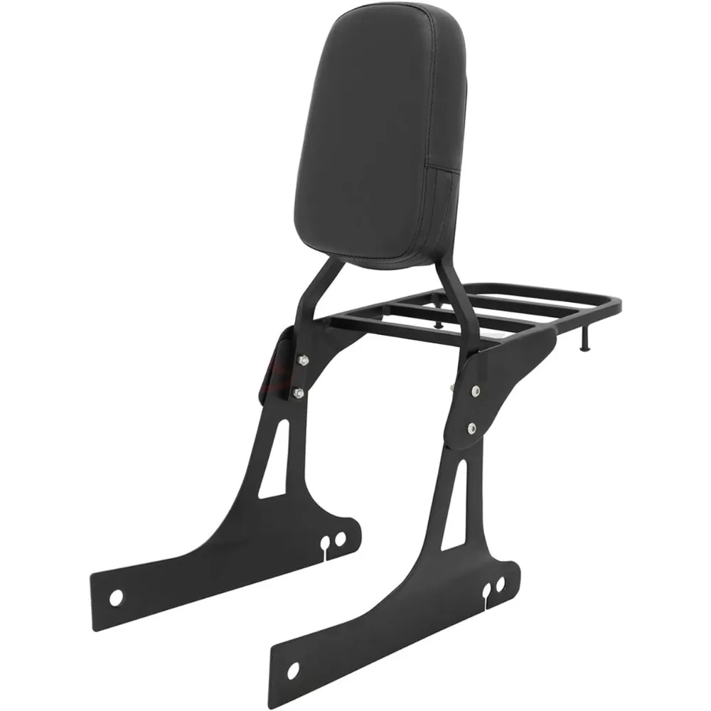 

Спинка Sissy Bar + багажник, совместимая с/замена для Harley Dyna Fat Bob Street Bob Super Glide Custom Low Rider FX