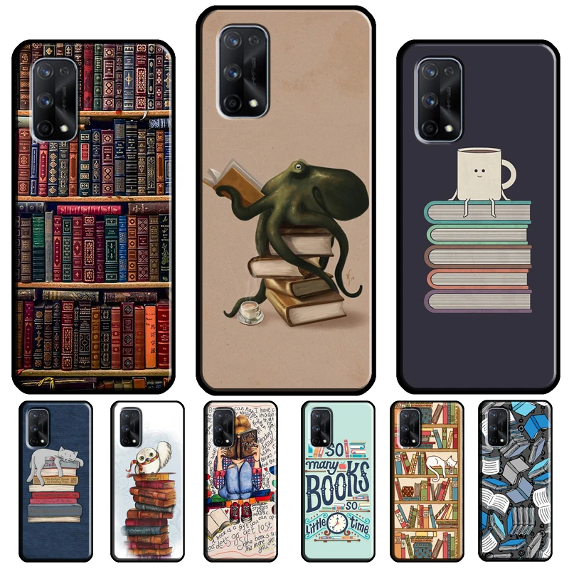 Read Books illustration For Realme 10 11 Pro Plus GT Neo 5 C55 C35 C33 C31 C30 C21Y OnePlus Nord CE 2 3 Lite Case