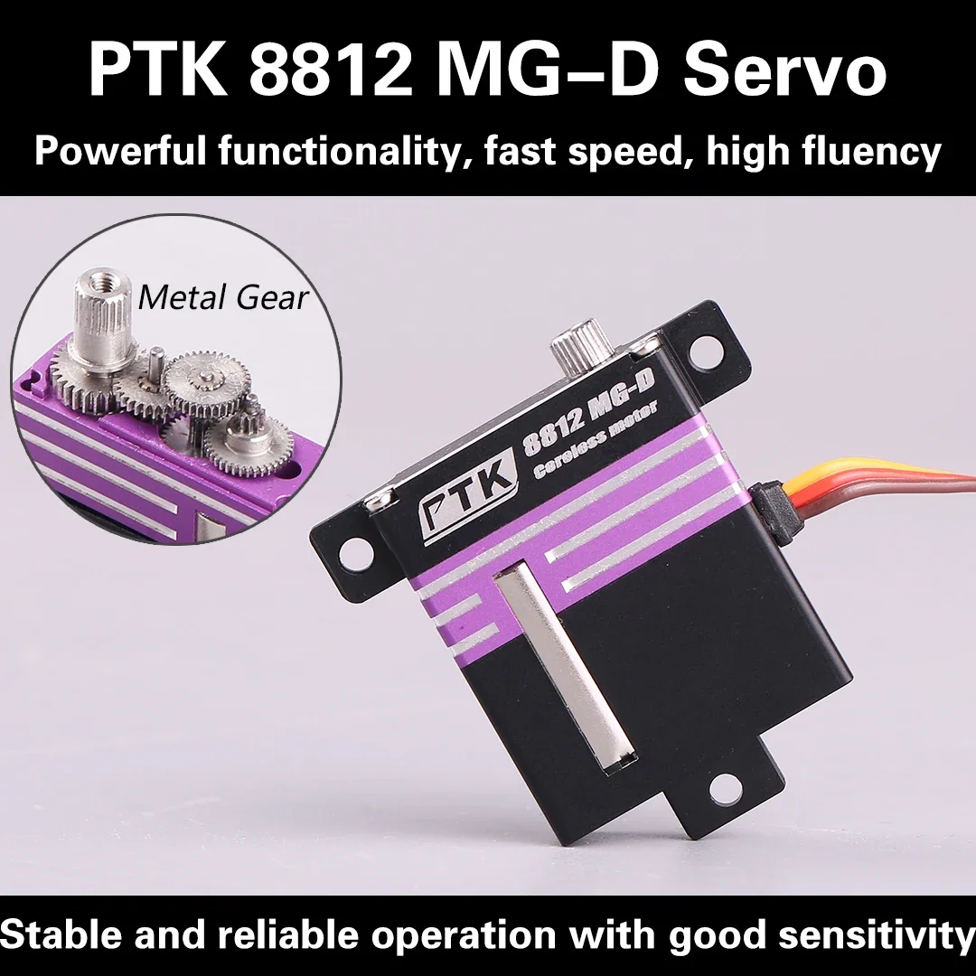PTK 8812 MG-D 13kg. Cm High Torque Digital Servo Metal Gear for Glider Fixed Wing RC Model Airplane Plane KST X10 Same Level