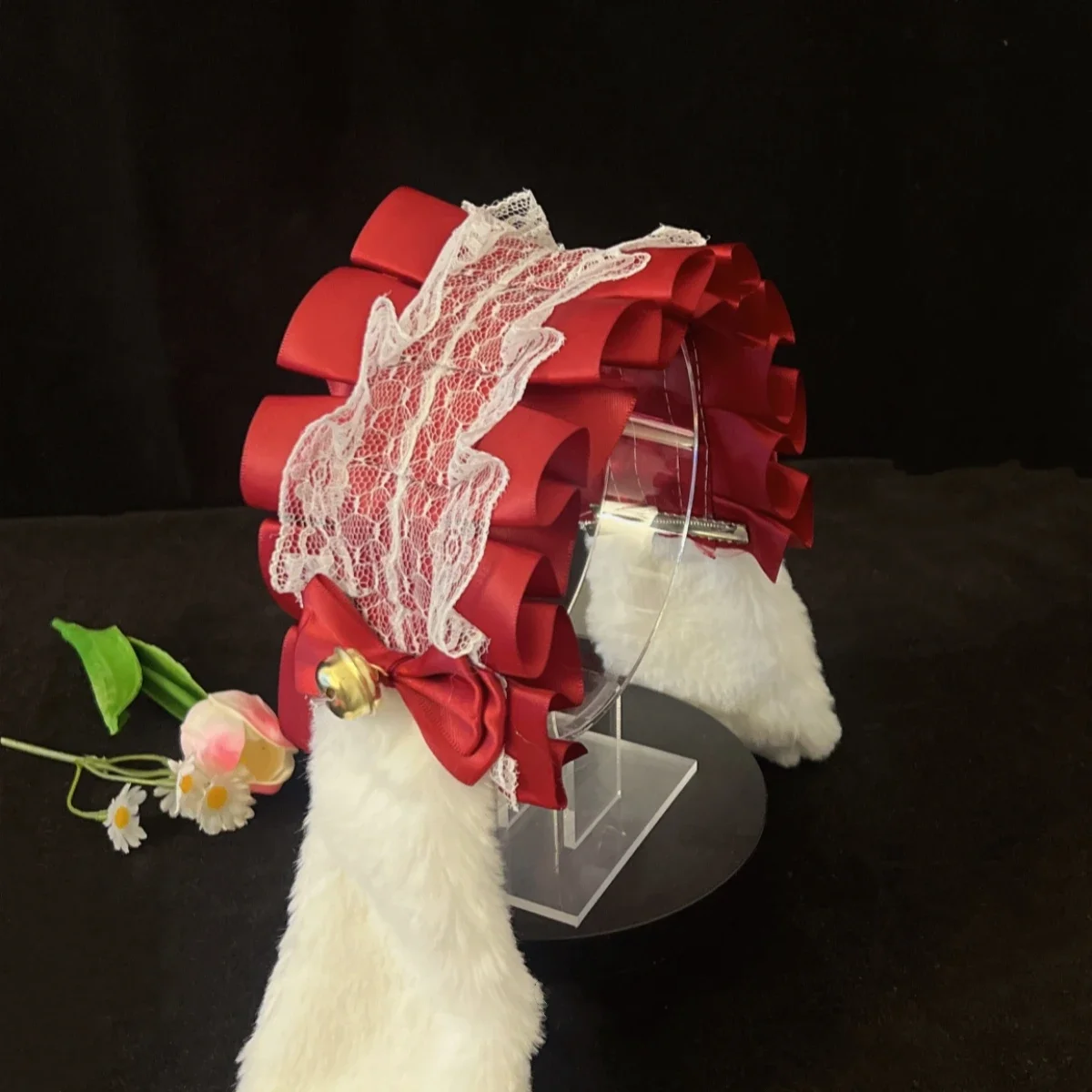 Japanse Konijn Oor Lolita Kant Boog Hangoor Bunny Oren Hoofdband Haarband Kawaii Cosplay Haaraccessoires D840