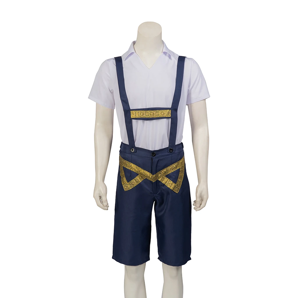 

Men's Oktoberfest Beer Bud Festival Costume Adult Overalls Shirt Suspenders Short Set German Bavarian Outfit Carnival Party Suit