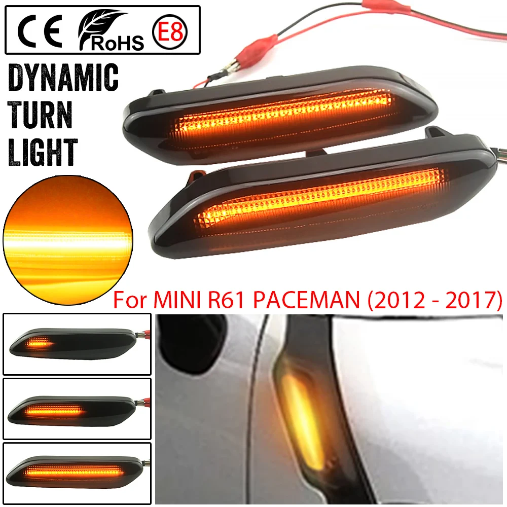 2pcs LED Dynamic Turn Signal Light For MINI R60 COUNTRYMAN (2010 - 2017) 2pcs/set ( Left and Right) Smoked / Clear