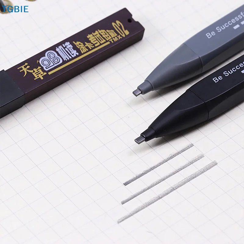 【TL】Thick Flat Head Mechanical Pencil Drawing 2B with Refills Pencil Office Supplies Writing Automatic Office School Supplies