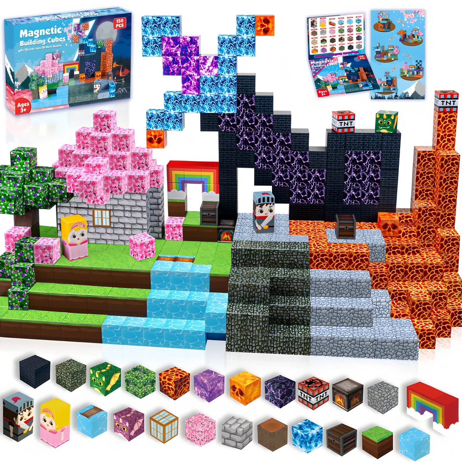 บล็อกแม่เหล็ก STEM Montessori - ชุดสร้างฐานทัพทหารสำหรับเด็ก ของเล่นเสริมพัฒนาการ ของขวัญคริสต์มาส