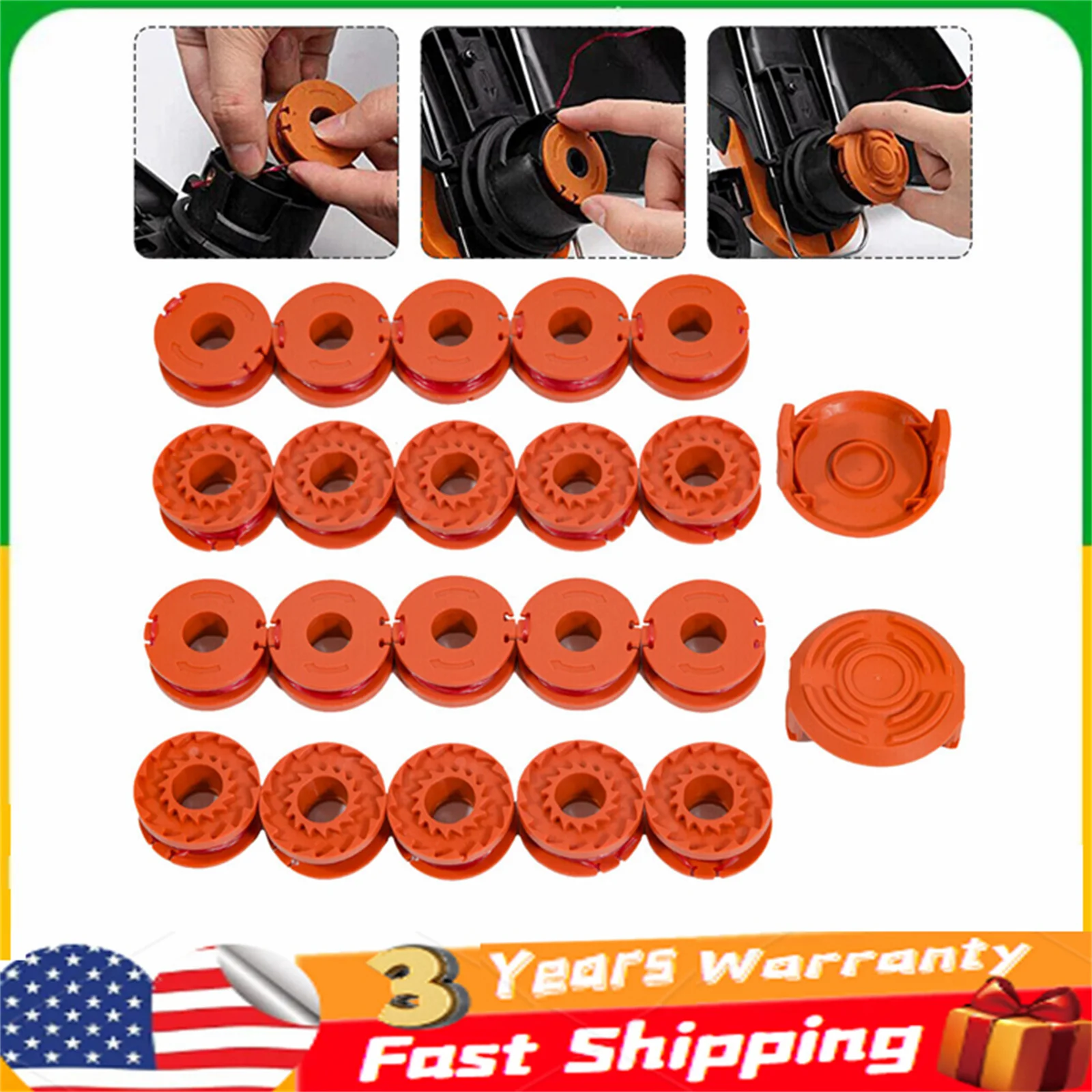 20x For Worx Weed Eater Grass Trimmer Replacement Nylon Spool Line Edger String