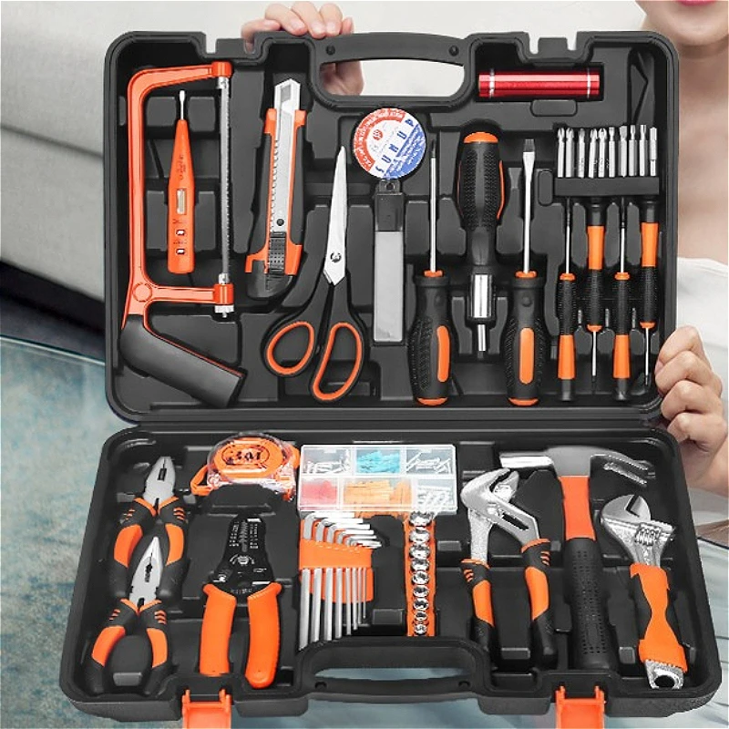 Household Toolbox Set Multi-Functional Of Hardware For Electricians Universal Combination Electric Drill For Home Tool Case Set