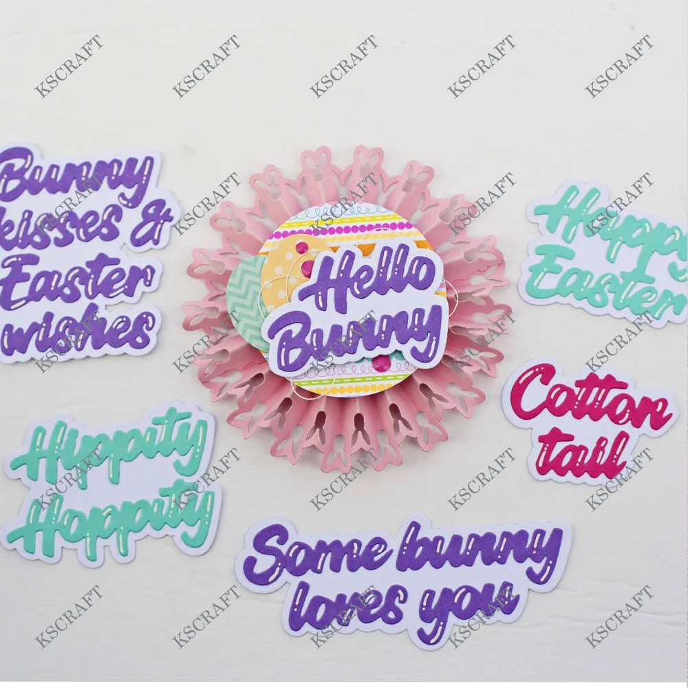 KSCRAFT 2025 Easter Sentiments Cutting Dies Stencils for DIY Scrapbooking Decorative Embossing DIY Paper Cards