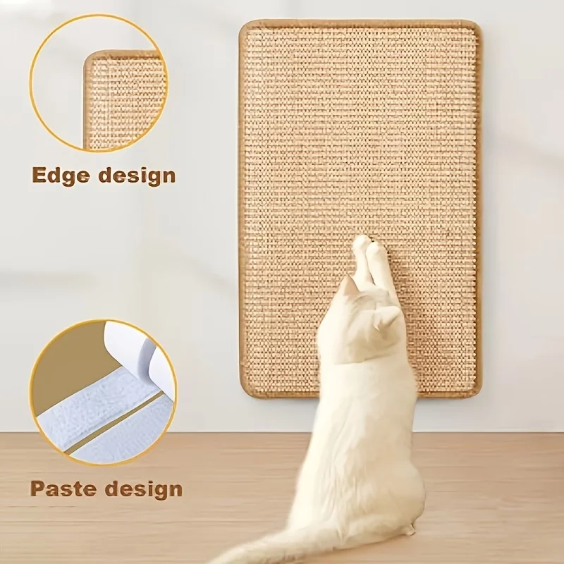 Arranhador para Gatos Durável de Corda de Cânhamo Multicamadas, Protetor de Canto de Sofá com Adesivo Invisível, Presente Ideal de Páscoa para Gatos