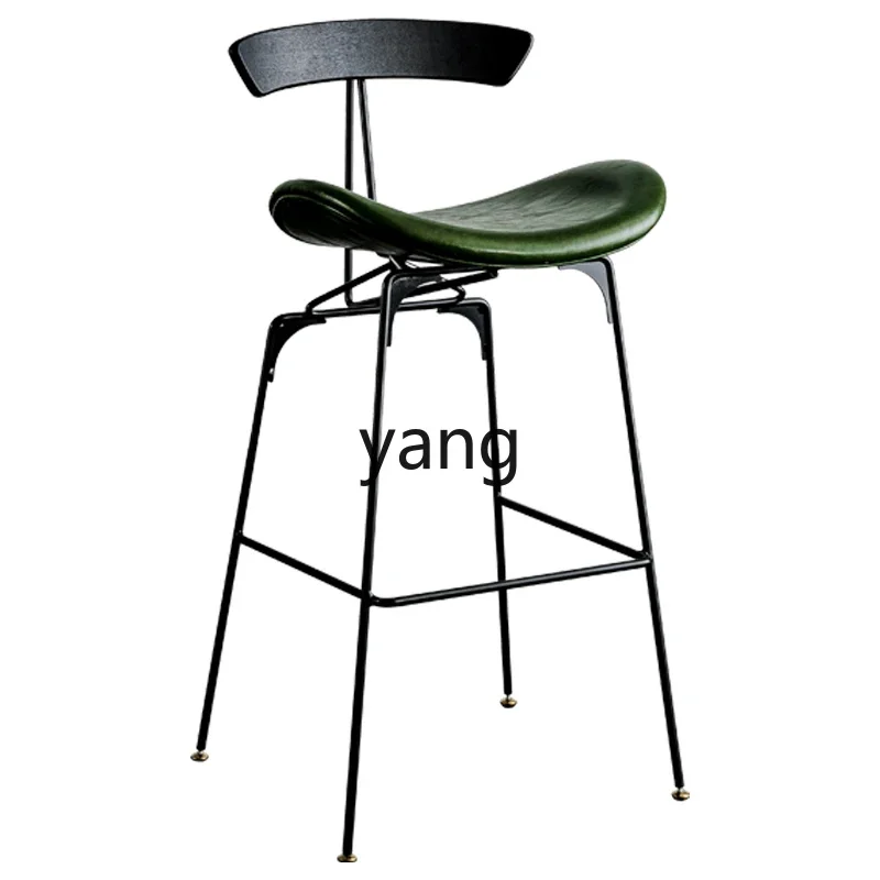 Lmm household Nordic backrest high chair restaurant light luxury industrial style bar chair