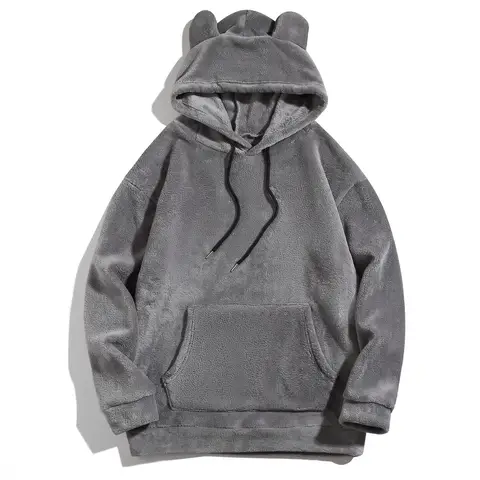 New Top Men and Women Funny Warm Hoodies for Men Clothing Bear Ears Casual Loose Sports Hoodie Unisex