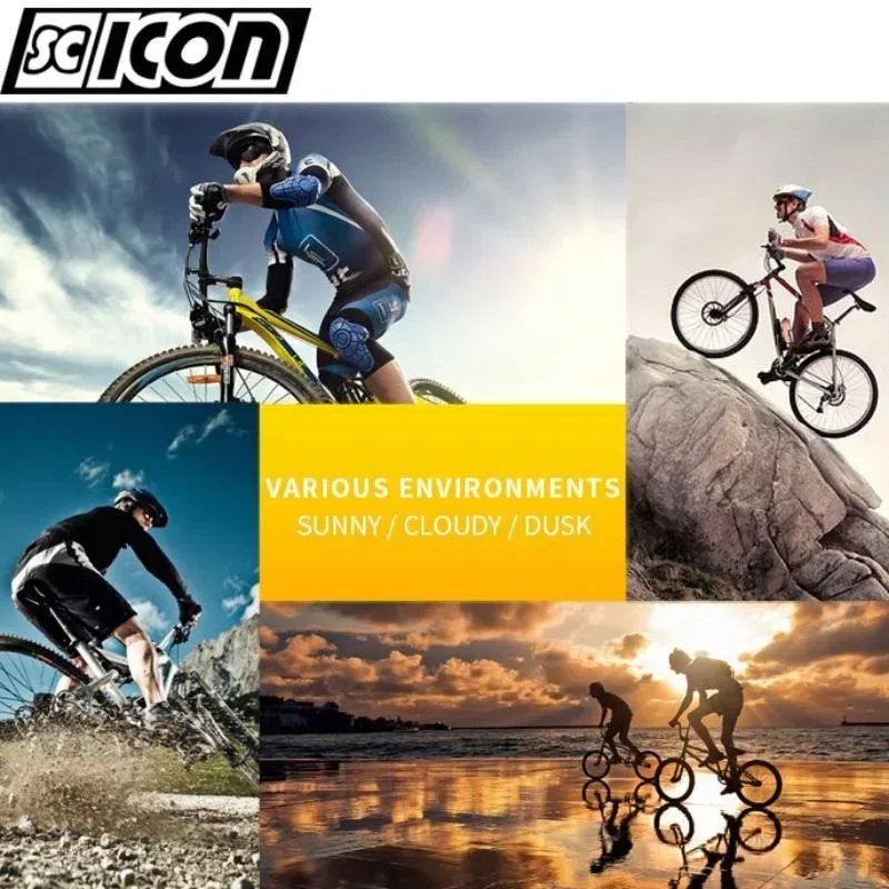 Road cycling with Italian SCICON bicycle glasses, windproof and sand proof glasses