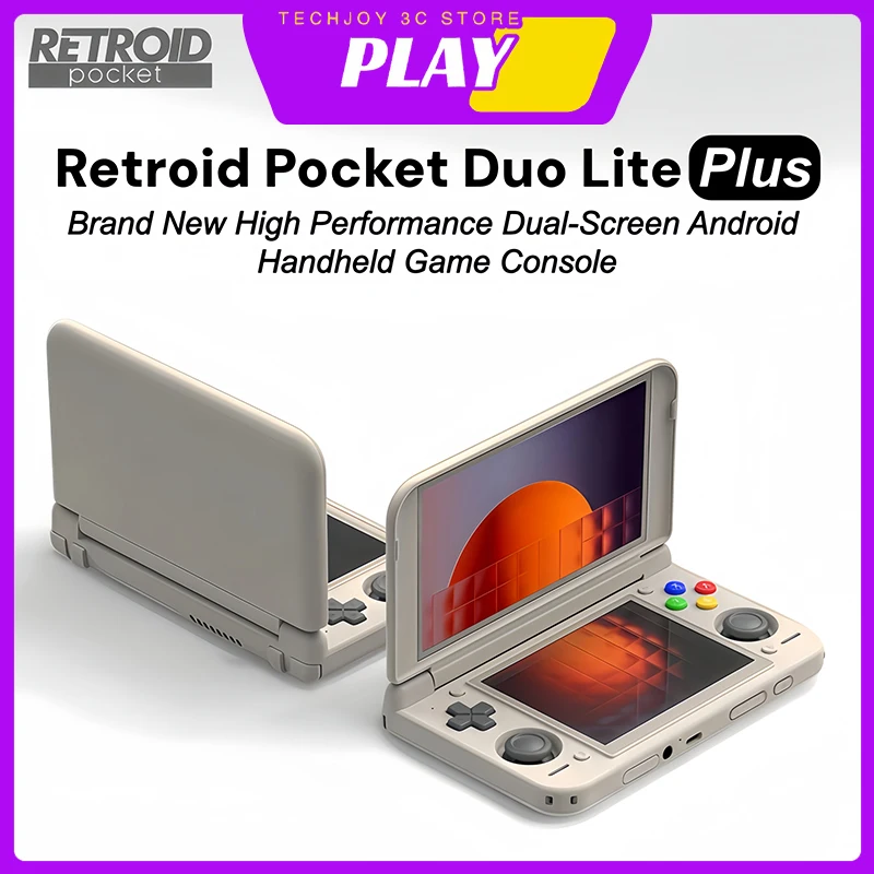 Retroid Pocket Duo Lite Plus Dual Screen Game Console with 5.5-inch LCD Screen  Android High-definition Portable Flip Cover