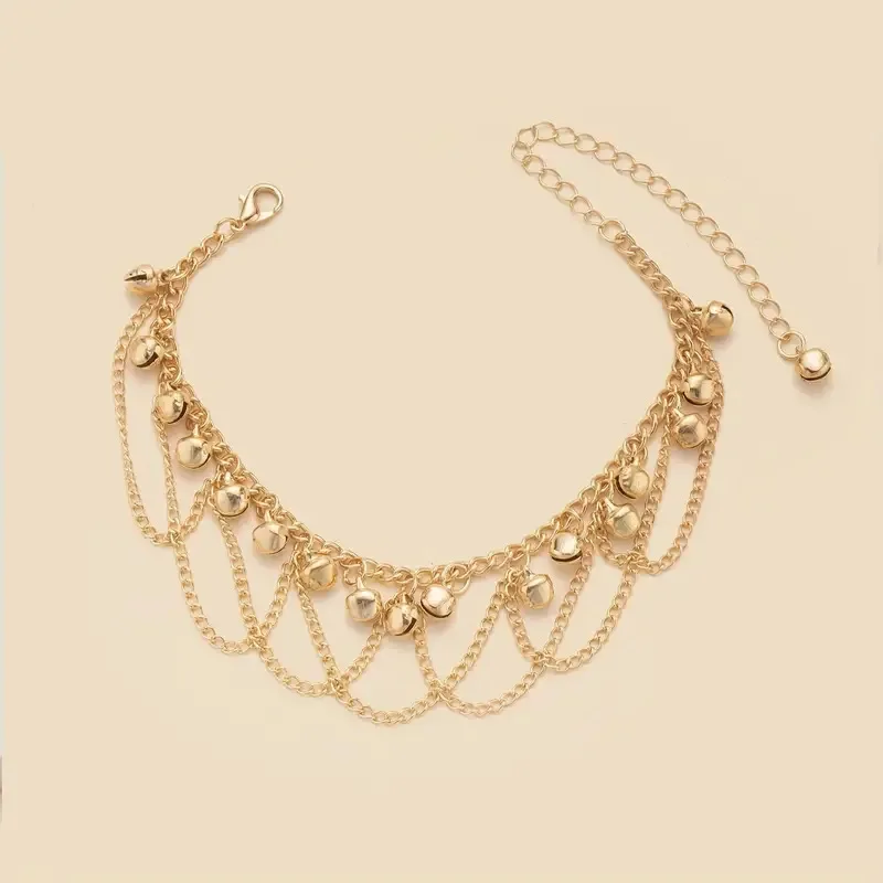 

Bohemian-Style Fringe Bell Ankle Chain Unique Women's Fashion Colorful Beach Ankle Fashion Accessory