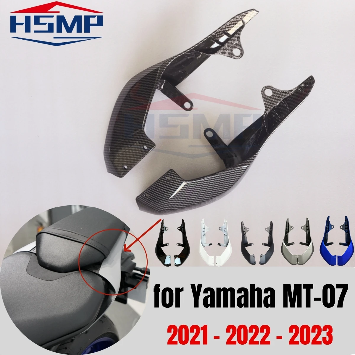 for Yamaha MT-07 mt 07 2021 2022 2023 motorcycle rear side cover fairing ABS plastic carbon fiber body kit