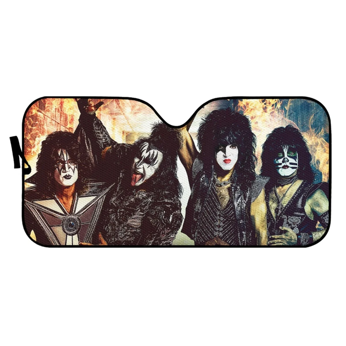 Windscreen Folding Visor Reflector Rock Band 3D Print Car Sunshade Covers Cover Kiss Band Decoration Accessory UV Protecter 2024