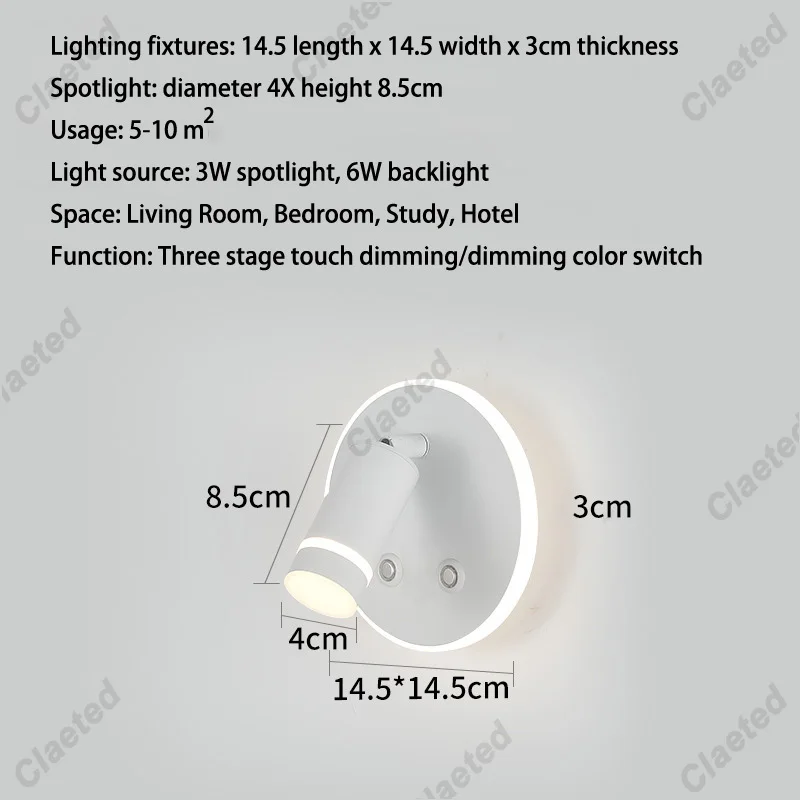 Nieuwe Scandinavische minimalistische wandlamp Hotelinterieur LED-leeslamp Gang Slaapkamer USB Opladen Nachtkastje Versier wandlamp