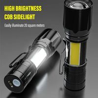 Mini LED Flashlight 1/3/PCS COB+XPE Portable Flashlight Camping Light Zoomable Focus Light Tactical Flashlight with Pen Clip