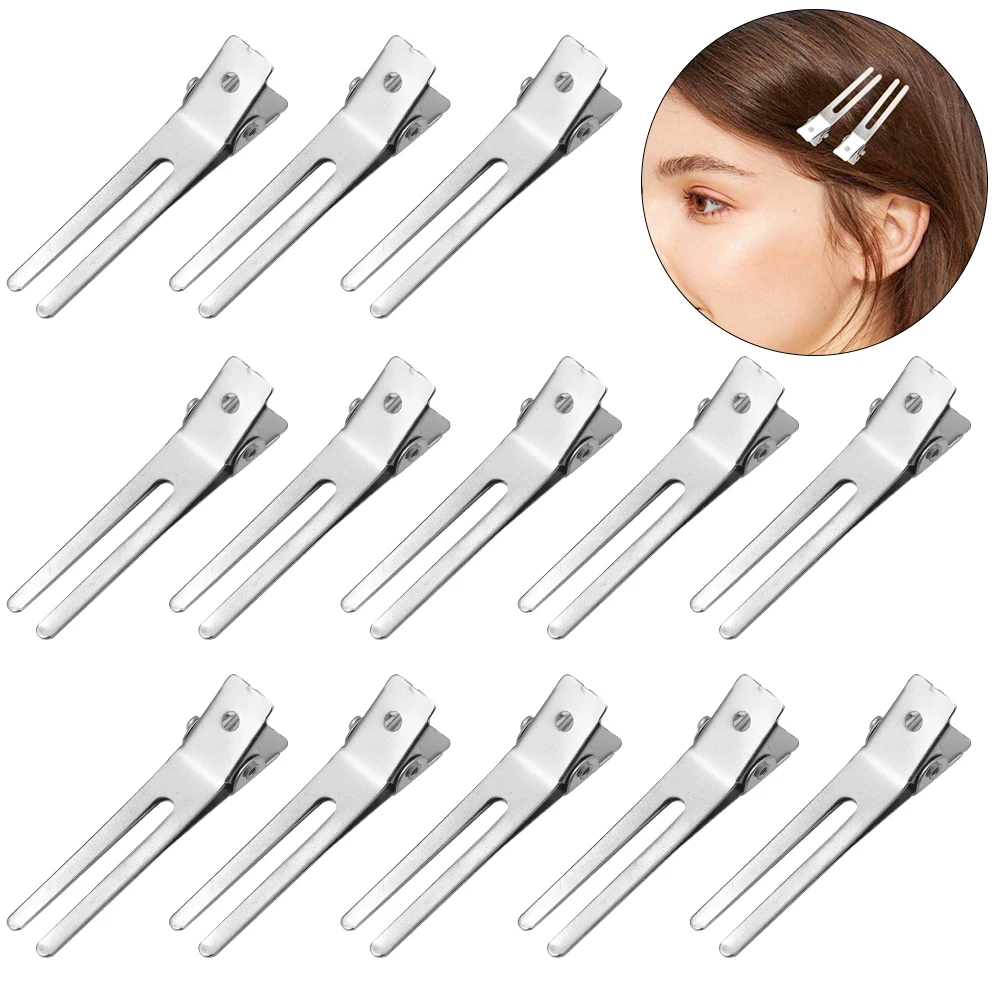 

30 шт./лот, 46 мм, плоские металлические зажимы-крокодилы с двойным креплением для изготовления украшений, заколки для челки, аксессуары для волос