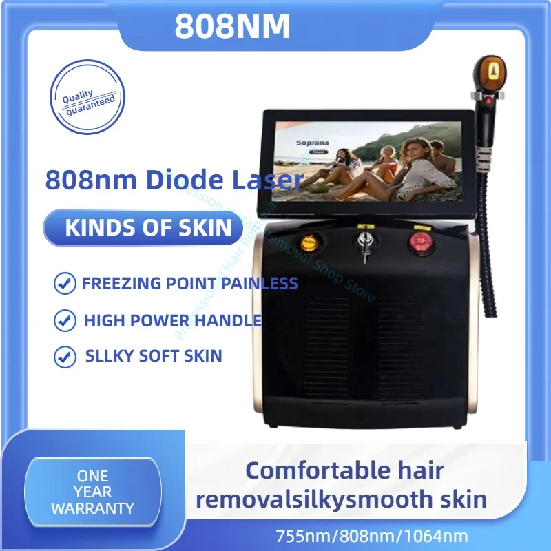 

Ice Titanium Professional Laser Hair Remover 3 Wavelengths Diode Laser Epilator for Permanent Salon Quality Results.