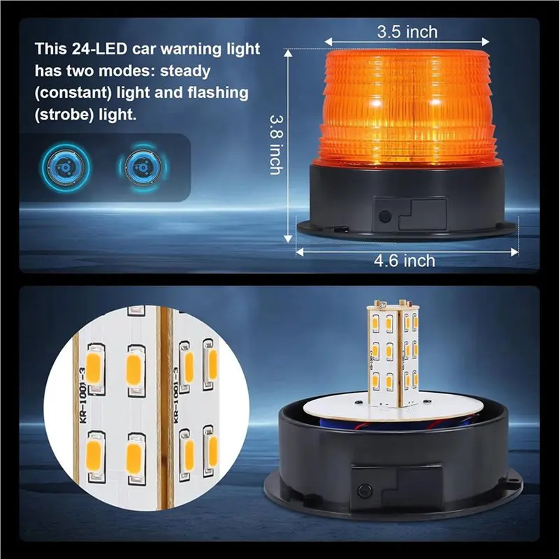 A25I-2X Magnetic Wireless Beacon Light, Rechargeable Emergency Flashing Warning Battery Operated Strobe Lights