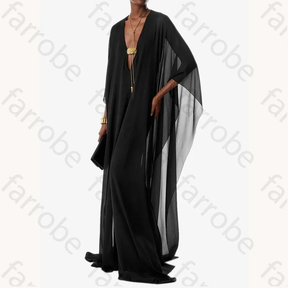 Элегантные вечерние платья макси-кафтан трапециевидной формы с глубоким v-образным вырезом по индивидуальному заказу, вечерние изысканные платья высокого качества для выпускного вечера для женщин