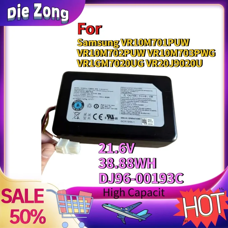 In Stock  For Samsung VR10M701PUW VR10M702PUW VR10M703PWG VR1GM7020UG VR20J9020U 21.6V 38.88WH DJ96-00193C Robot Vacuum Cleaner