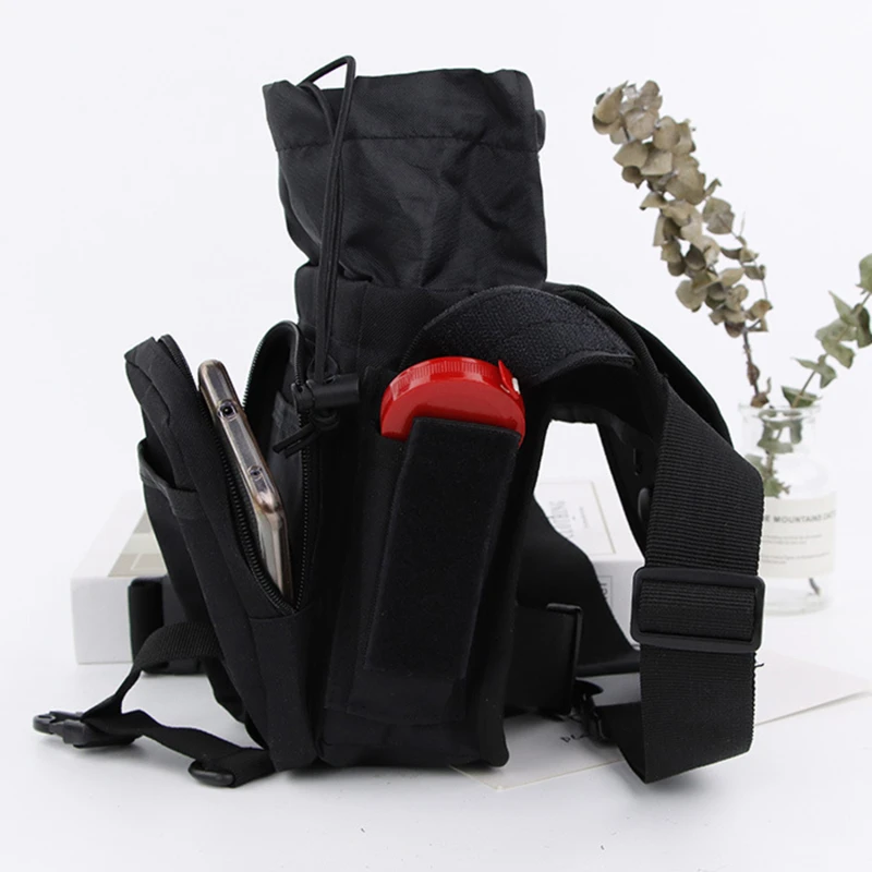 Bolsa de pierna táctica militar para hombre, riñonera ajustable, cinturón de muslo, senderismo, impermeable, nailon, motocicleta, montar, Camping