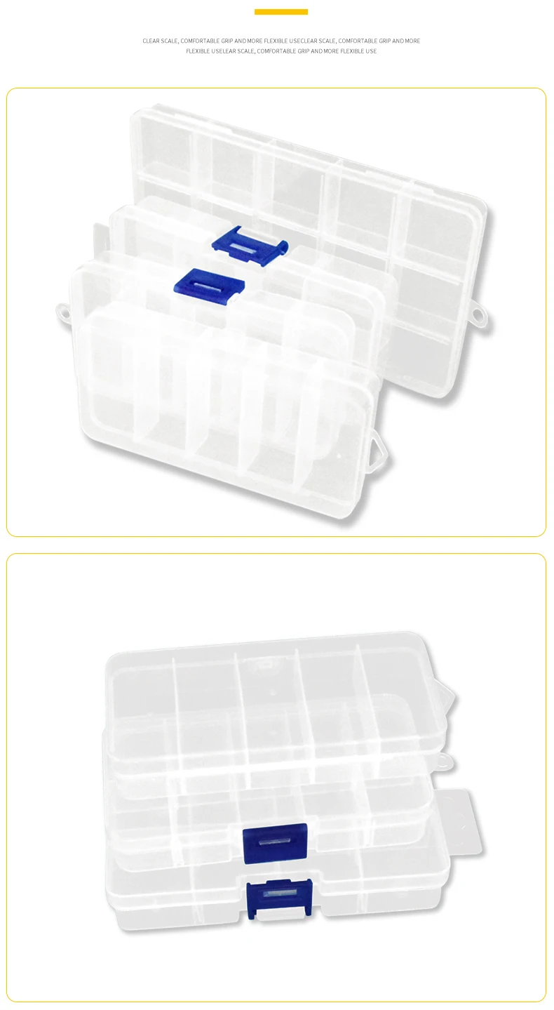 Kunststoff Box Lagerung Container Transparente Fach Einstellbare Organizer Box Für Schmuck Taste Hardware Schraube Abnehmbare Fall – Detail 6