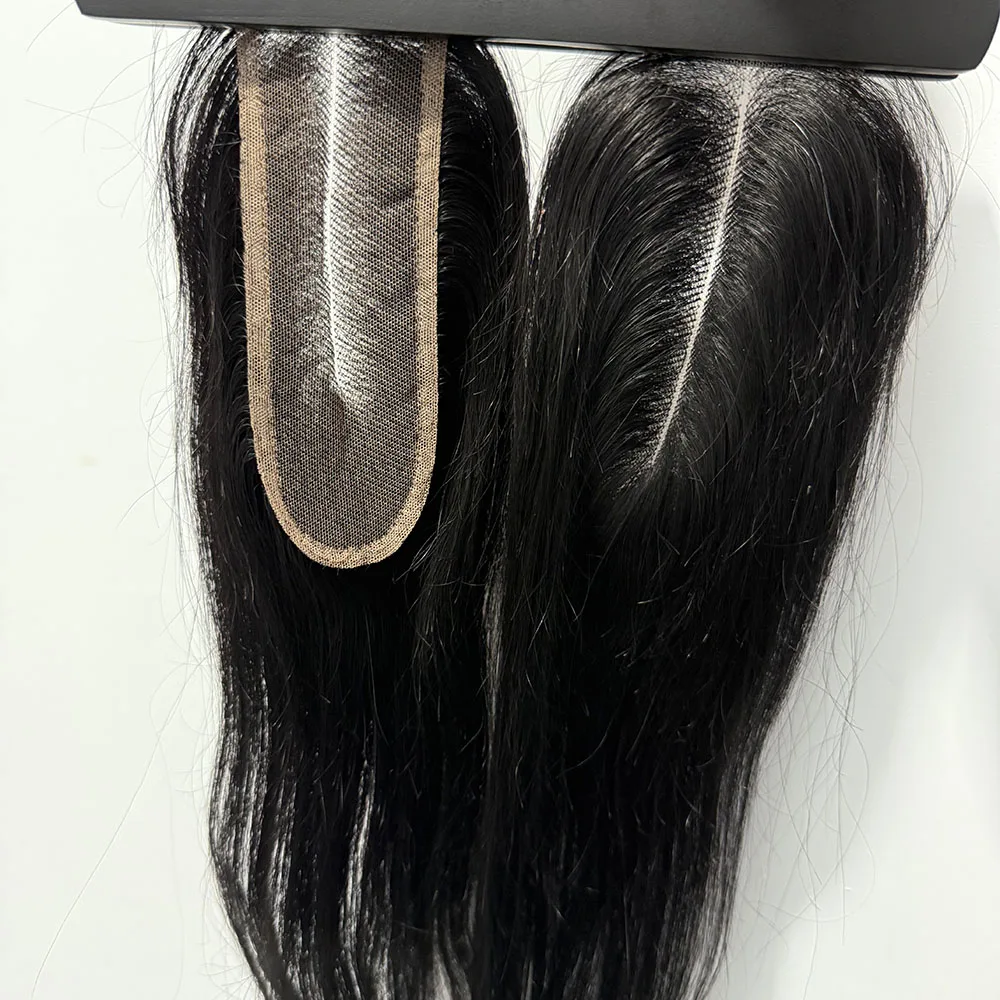 Brazilian 2x6 Kim Lace Closure Human Hair 2x6 Transparent Lace Closure Pure Hand Tied Hairline Natural Black 150% Density 26inch