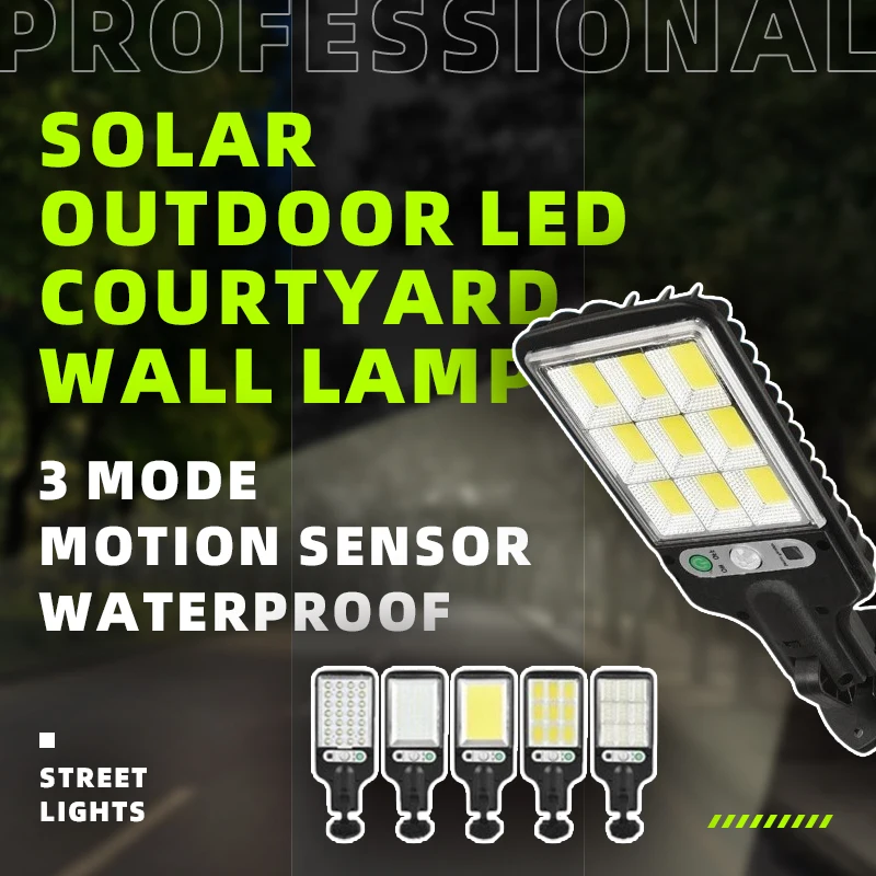 

Solar LED Wall Lamp Outdoor Waterproof Motion Sensor 3 Mode Security Light For Courtyard Garden Patio Pathway Lighting