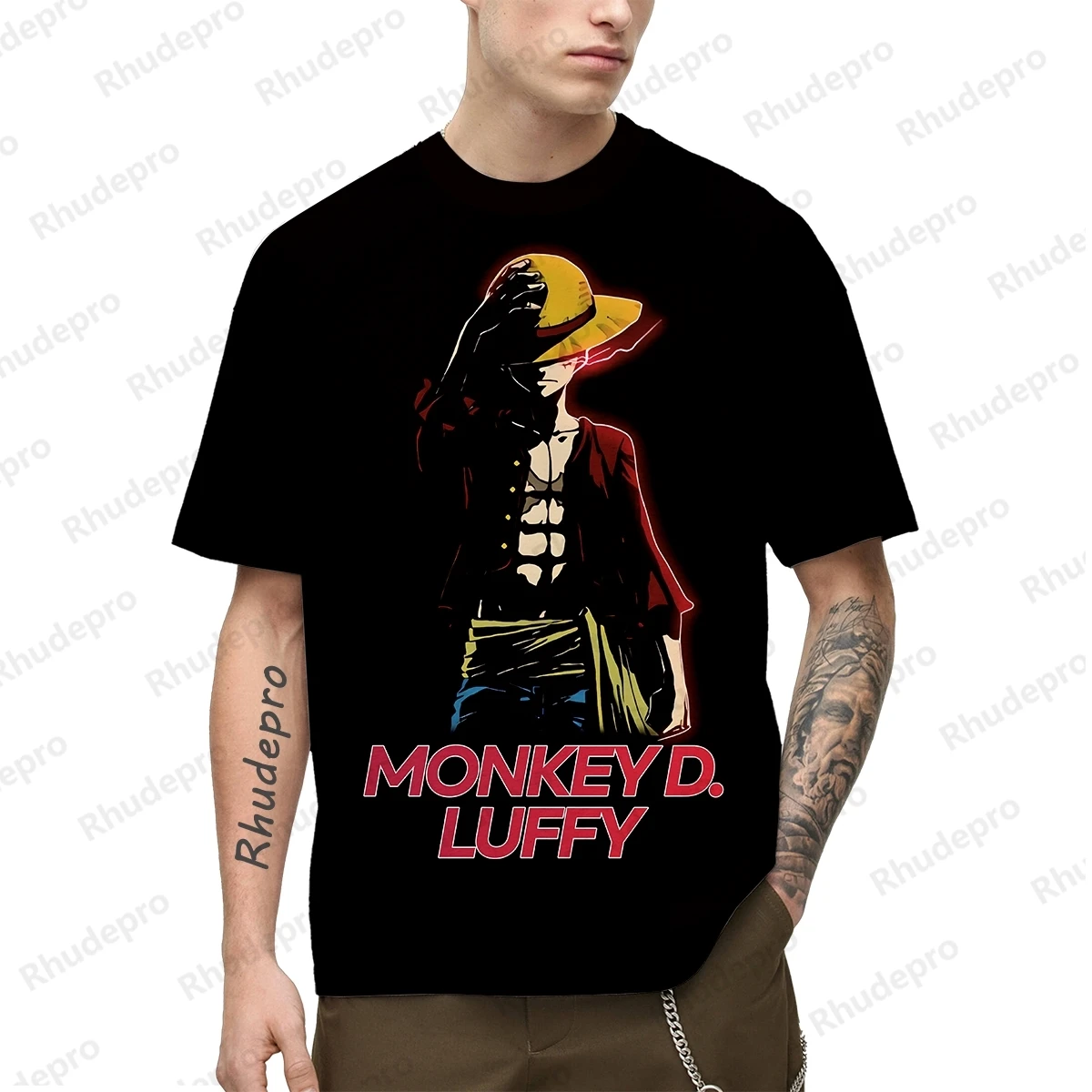 Camiseta Impressa Luffy 3D dos homens, Camisa Engraçada de Uma Peça, Camiseta Harajuku Japonesa, Roupas de Manga Curta, Tops e Camisetas