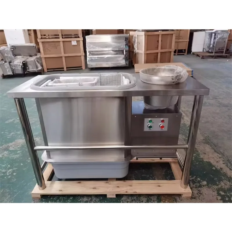 Customized Stainless Steel Electric Meat Powder Wrapping Breading Table for Commercial Kitchen