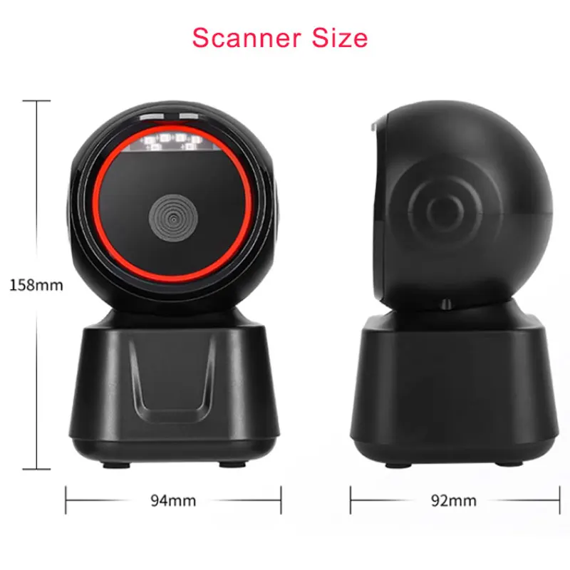 Imagem -06 - Automático Omnidirectional Desktop Barcode Scanner Mãos-livres Usb Wired qr Reader 1d 2d Código de Barras Sensor de Imagem