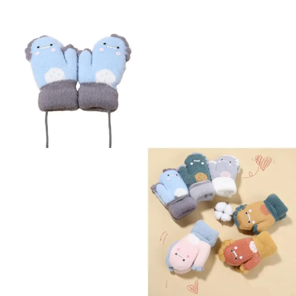 

Теплые перчатки милые толстые рукавицы с веревкой для мальчика девочки-дети малыш (0-3 года) 4xbc