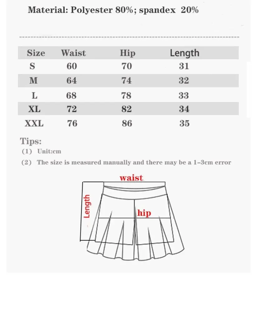 Modische Sommersport-Shorts für Damen, Faltenrock, blendfrei, kurzer Rock, Laufen, Outdoor-Fitness, atmungsaktiver Tennisrock – Detail 1