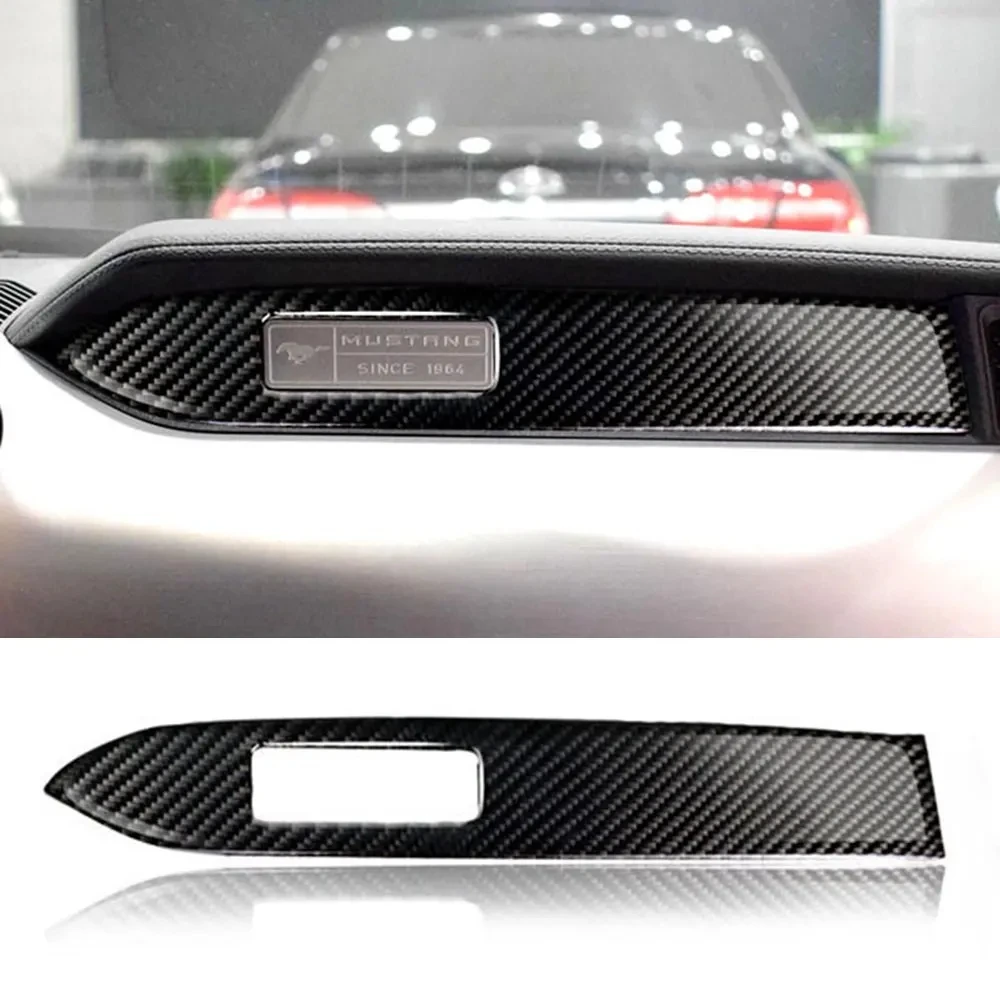 Carbon Fiber Interior Dashboard Center Console Panel Cover Molding Trim For Ford Mustang 2015 2016 2017 2018 2019 2020